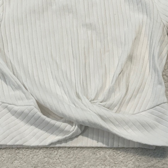 Forever 21 White Ribbed Short Sleeve Tee - Picture 3 of 4